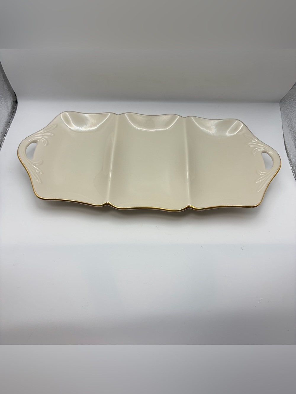 Lenox Tripoli 3-Part Serving Dish - 24k gold trim